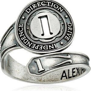 NEW! Alex and Ani "Numerology" Number, Sterling Silver Spoon Ring, Size 7-9